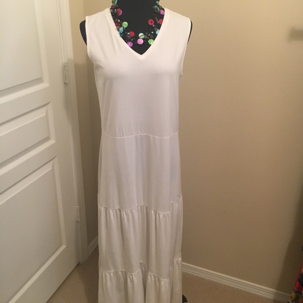 Summery White Tiered Maxi Dress!